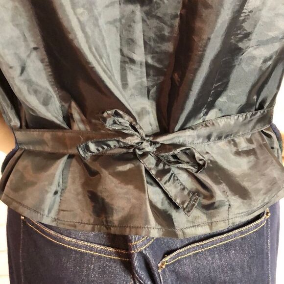 Vintage 1980s Marilyn Blue Green Plaid Tartan Vest 12 - Picture 6 of 8